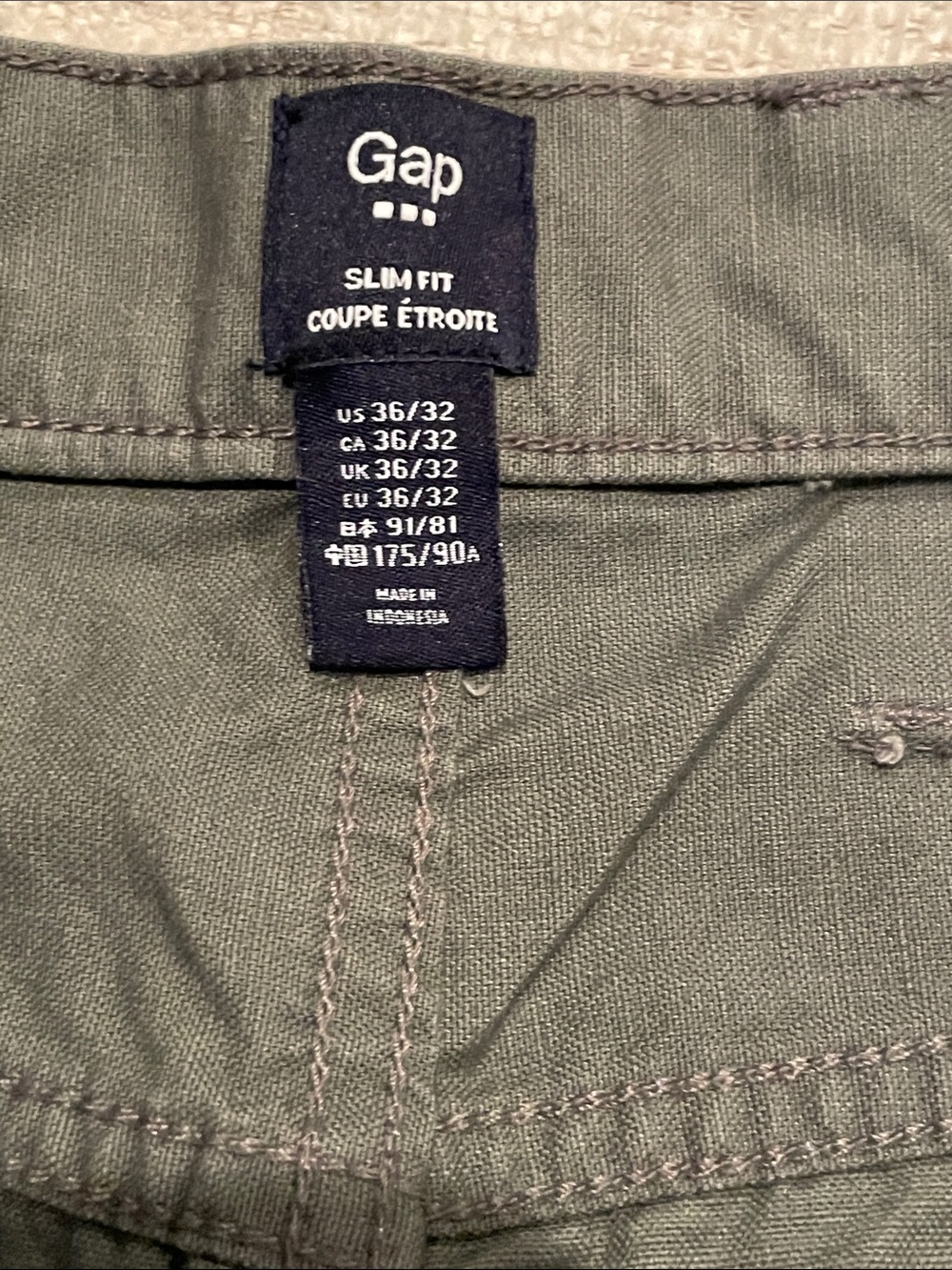 Gap Mens Slim Chino 2 Pack 36x32 NWOT Gray Bone - Picture 10 of 15